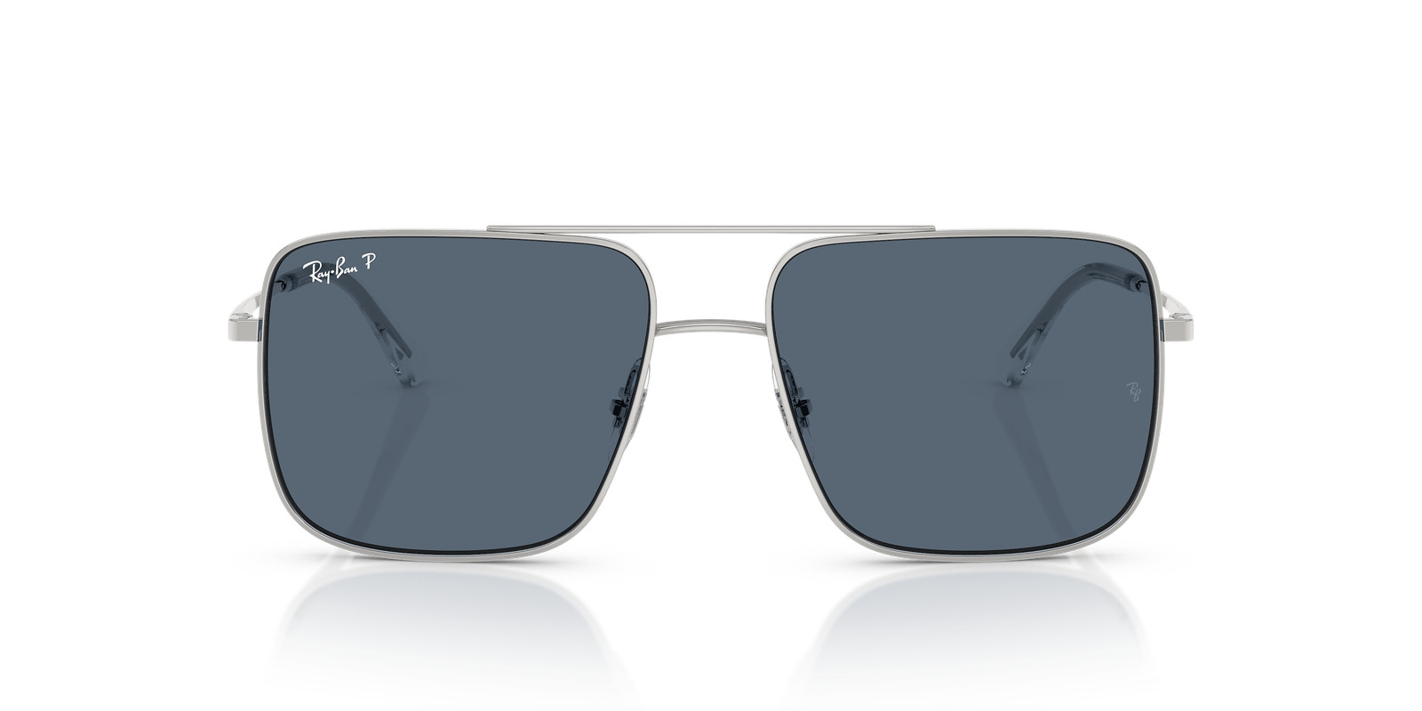 Ray-Ban Ari Bio-Based Silver/Blue Polarized 54 mm Sunglasses RB3758 003/2V 54-16