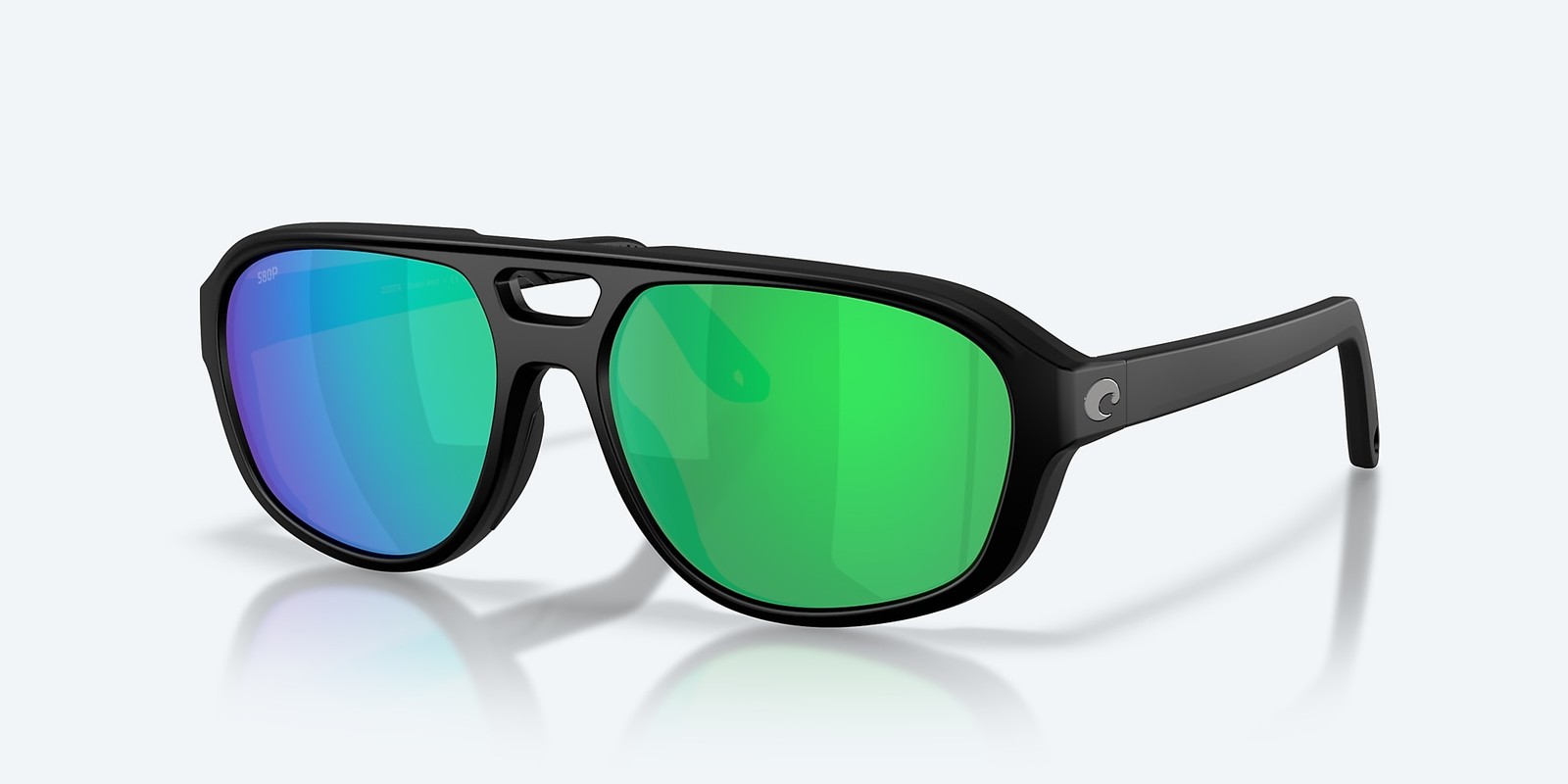 Costa Del Mar Street Heat Matte Black/Green Mirror 580P Polarized Sunglasses