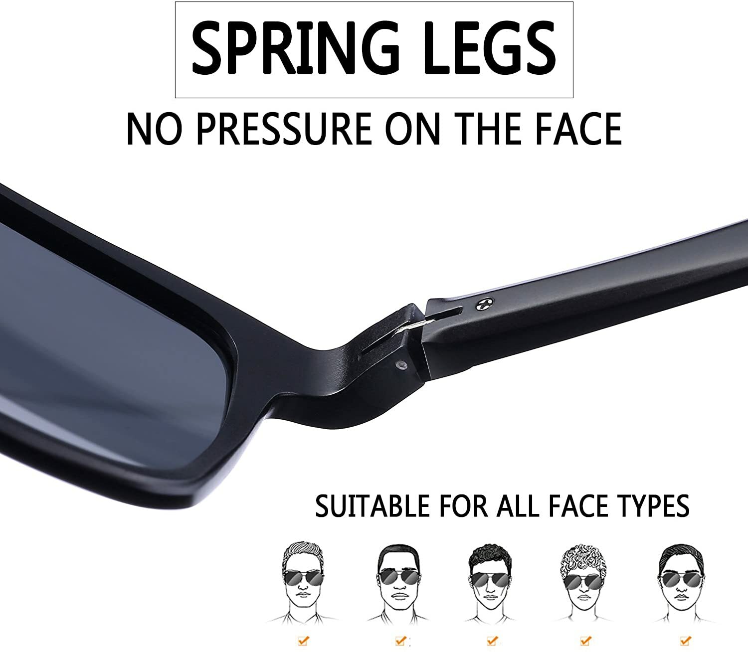 Sports Polarized Sunglasses for Men – Mens Sports Glasses Metal Frame (Blue)