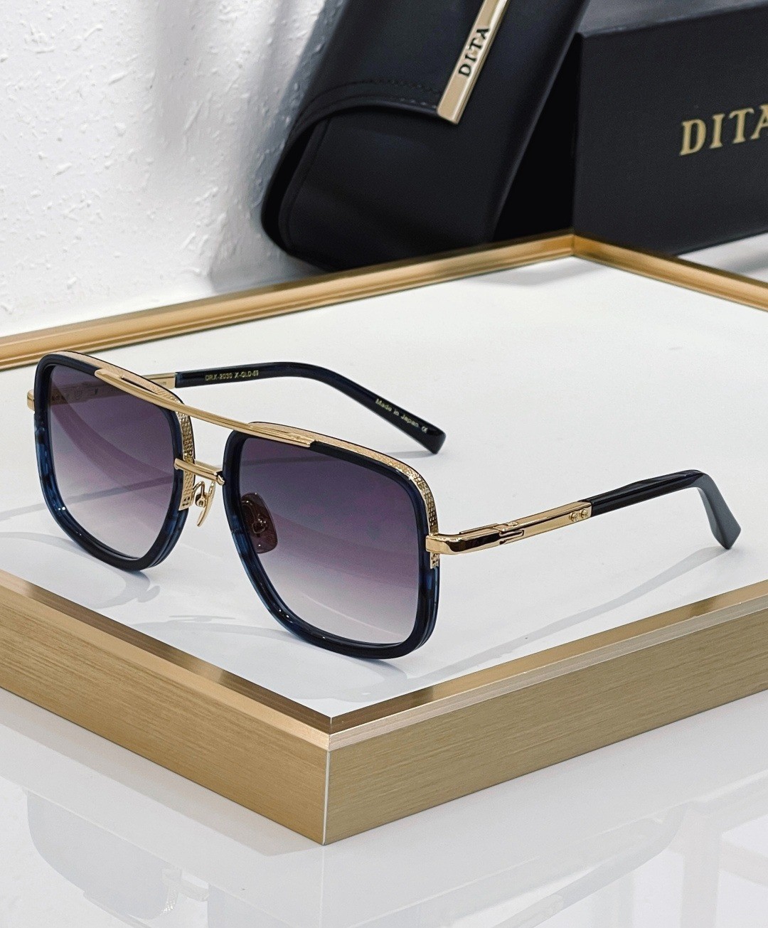 DITA Mach-One DRX-2030 Sunglasses Navy Blue Gold Purple Gradient 59-15-127