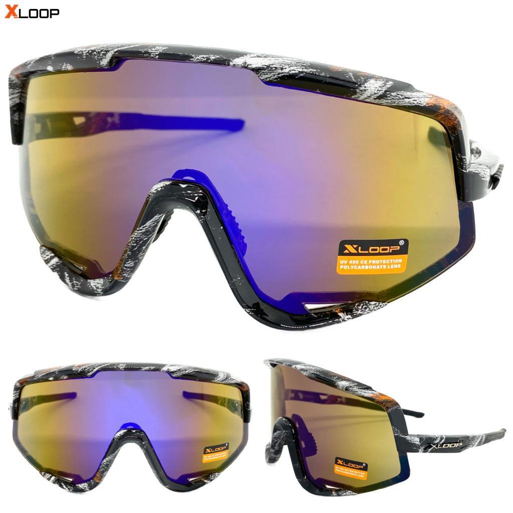 OVERSIZED Retro SPORTS WRAP AROUND Biker Cycling Shield SUNGLASSES Huge Frame C3