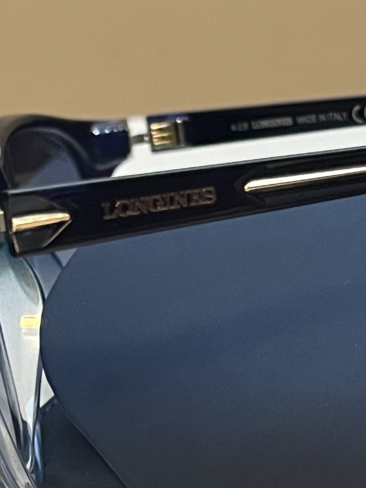 Longines LG0001-H/S 92X Round Sunglasses Blue Frame Gray Tinted Lenses 54-19