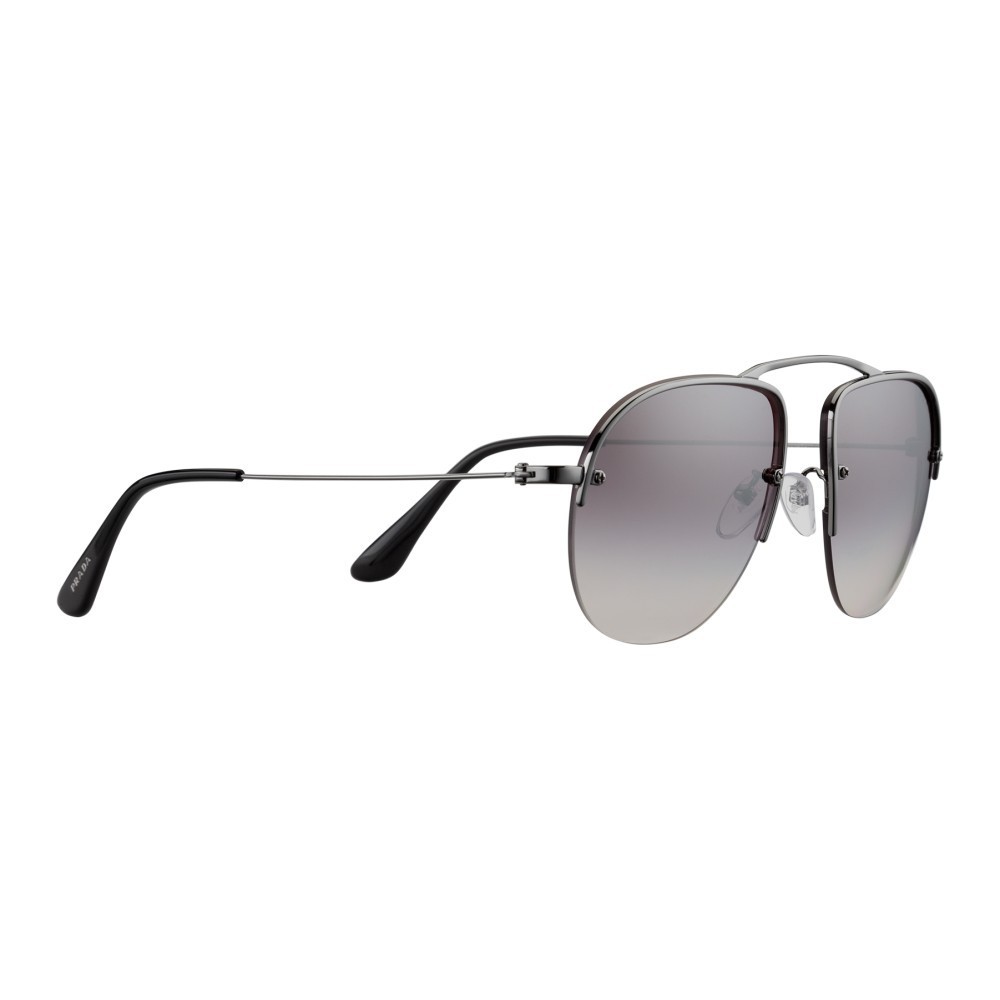 $350 Prada SPR64V Teddy Folding – Dark Lead Aviator Pilot Sunglasses