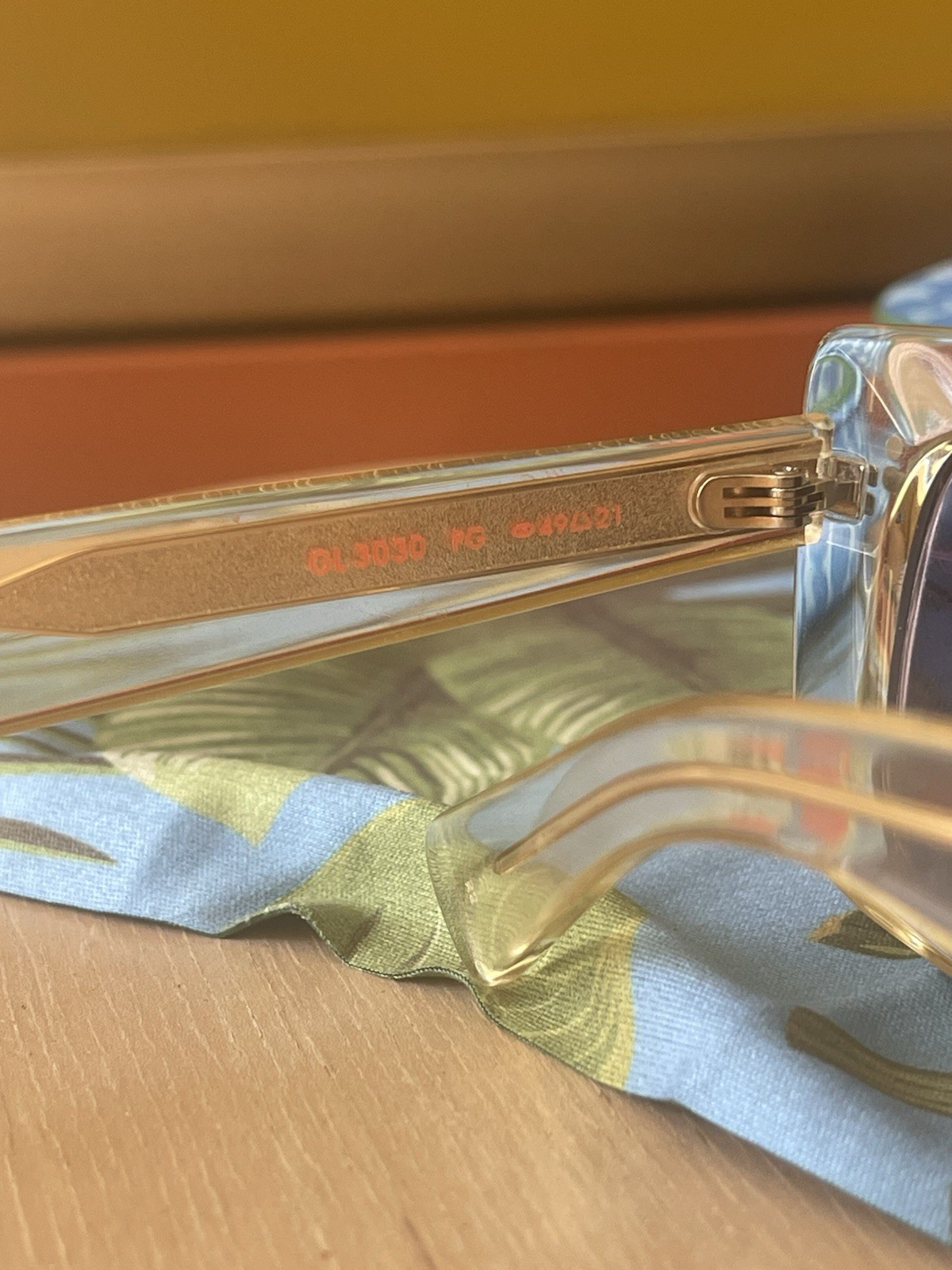 Garrett Leight California Sunglasses crystal frame purple lens GL3090 new