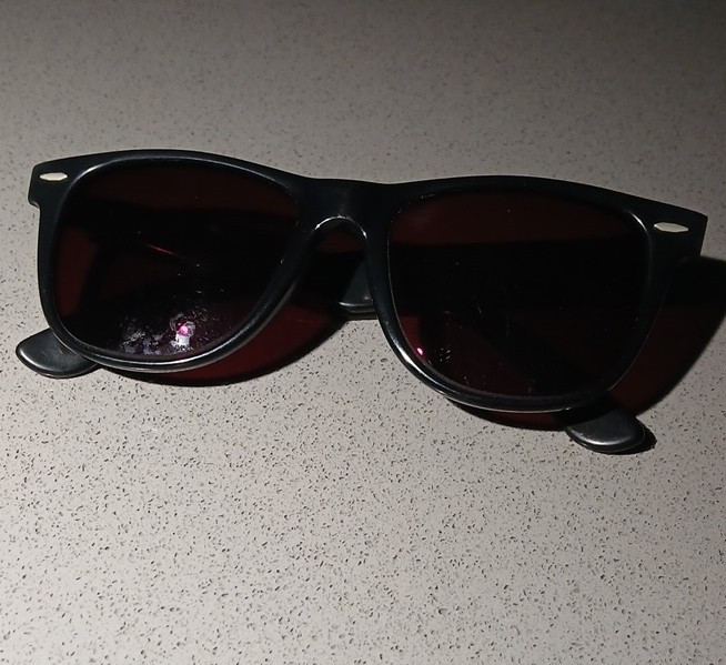Ray-Ban Wayfarer II Rectangle Sunglasses Black Frame Red Prescription Lenses