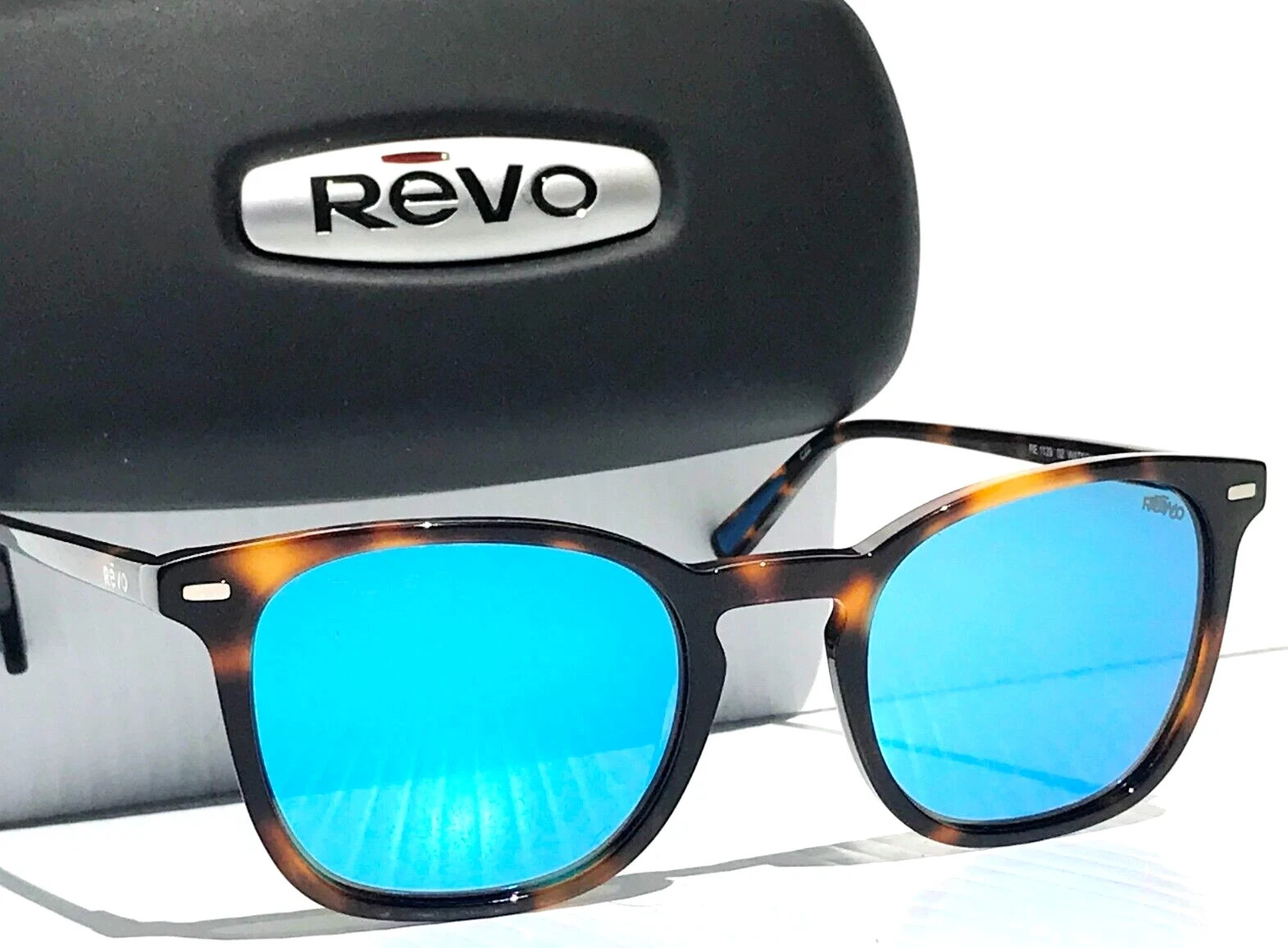 Revo Sunglasses WATSON Tortoise Frame / Blue Water POLARIZED GLASS Lens RE1129
