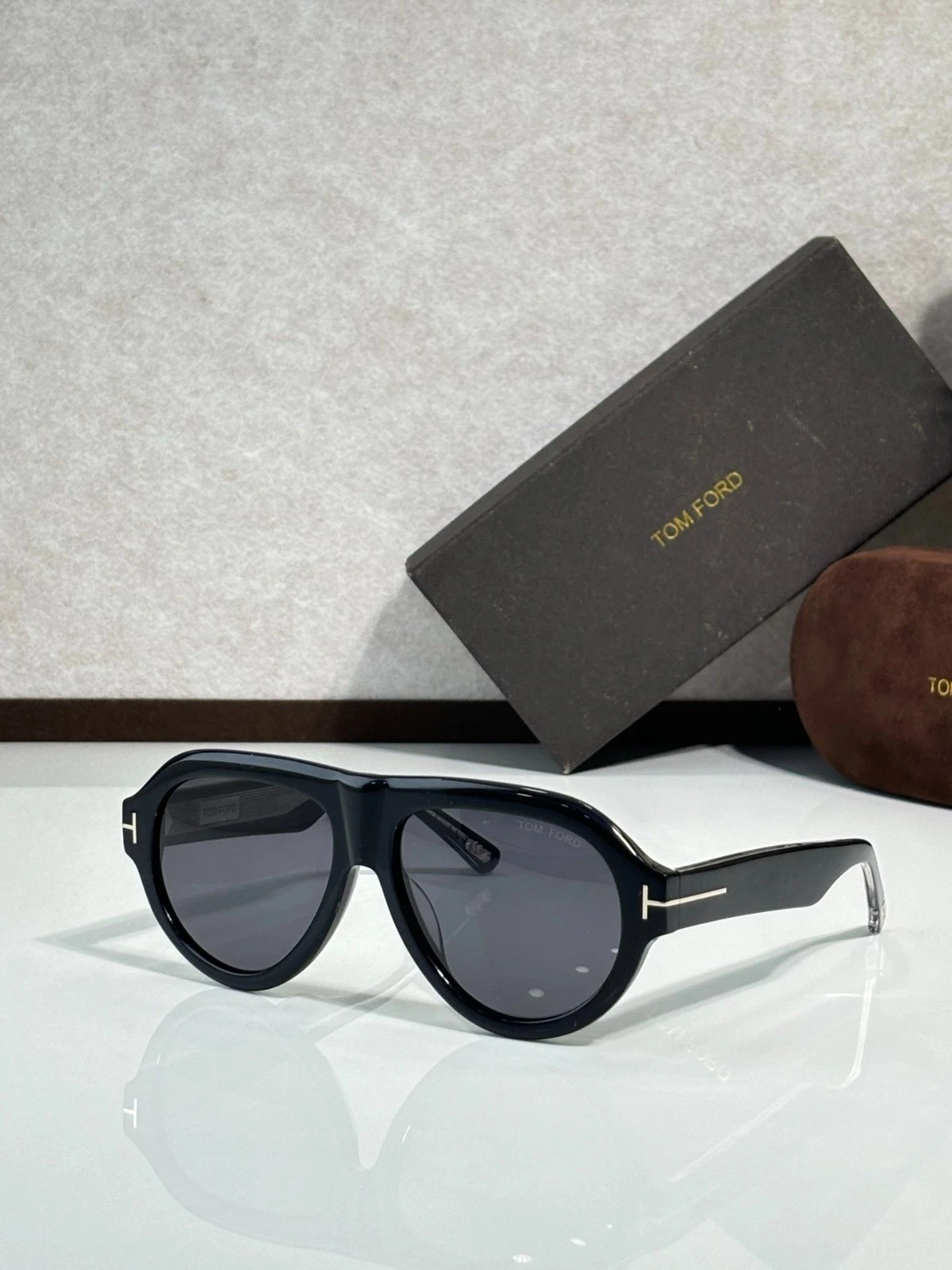 Tom Ford Icon Collection TF1225 Sunglasses Black Frame Gray Lens 59-16-145mm