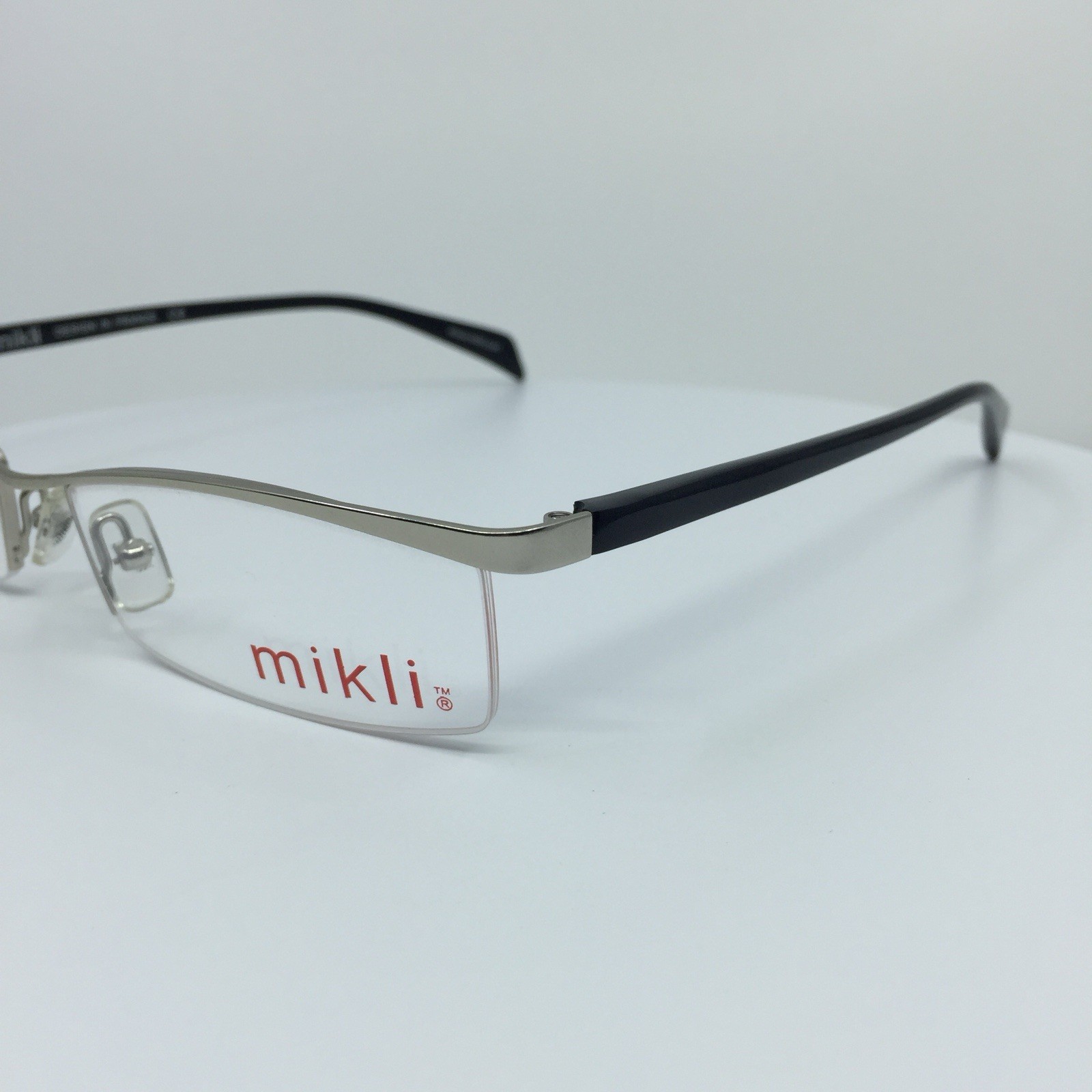 NEW Vintage MIKLI ML 0850 0004 Eyeglasses ML 0850 C. 0004 Silver & Black 56-17mm