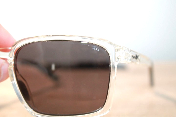 WILEY X SUNGLASSES ALFA GLOSS CLEAR CRYSTAL FRAME W/ GREY LENS Z87-2+ 56-18-135