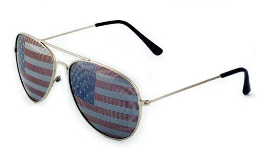 American USA Flag Aviator Sunglasses US Patriotic United States Stars Stripes