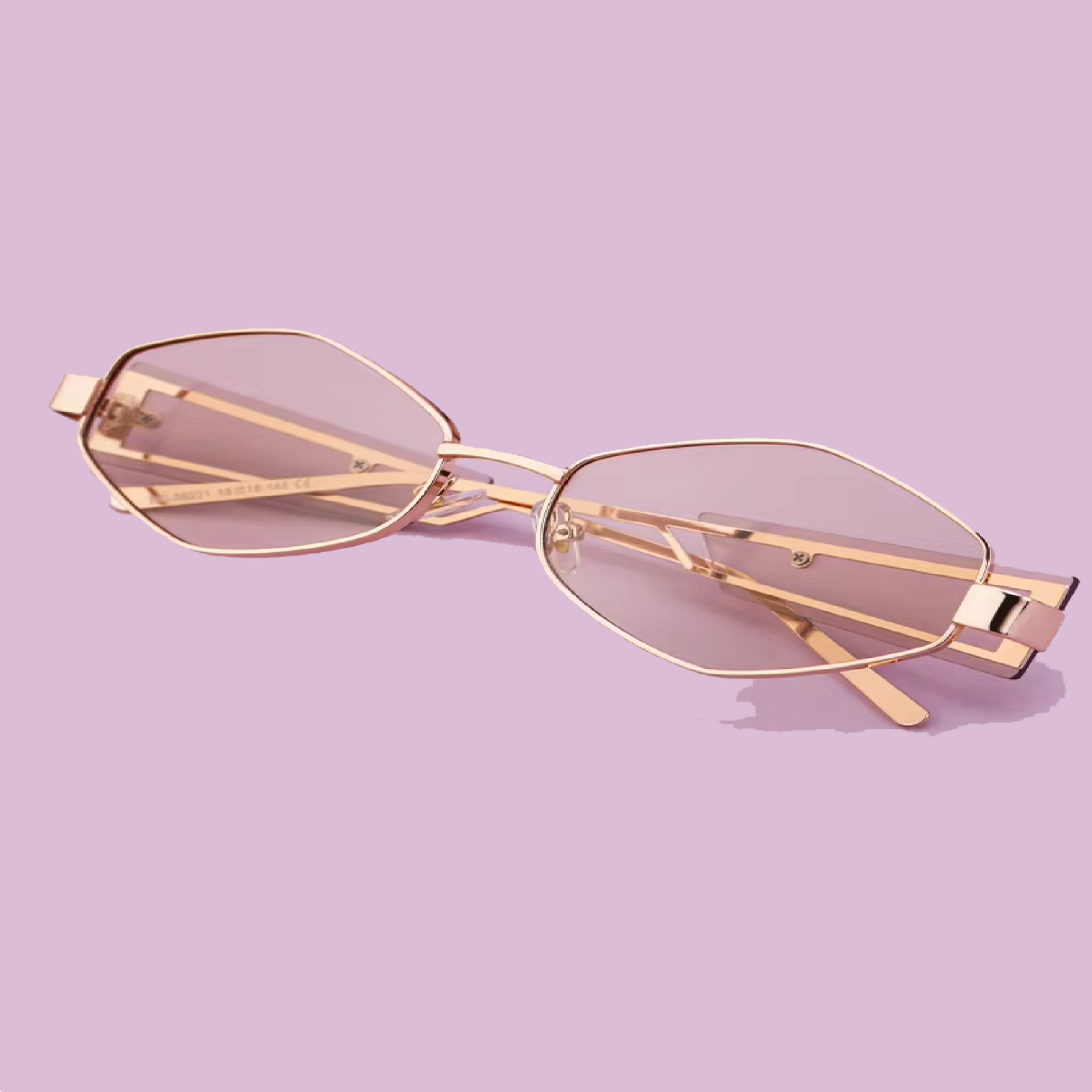 Sunglasses 2025 Fashion Women Diamond Shape Metal Frame Polarized Gradient UV400