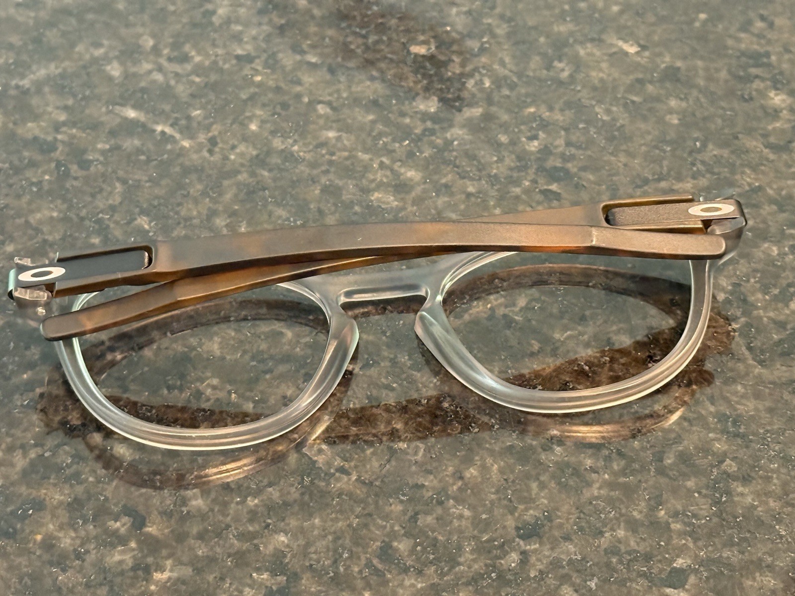 Custom Oakley Latch Sunglasses Matte Smoke Center Frame / TORTOISE Arms 53mm