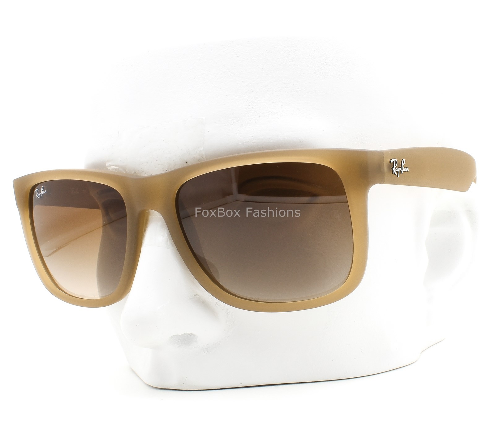 Ray-Ban Justin Sunglasses RB 4165 6814/13 Matte Beige Rubber Brown with Case