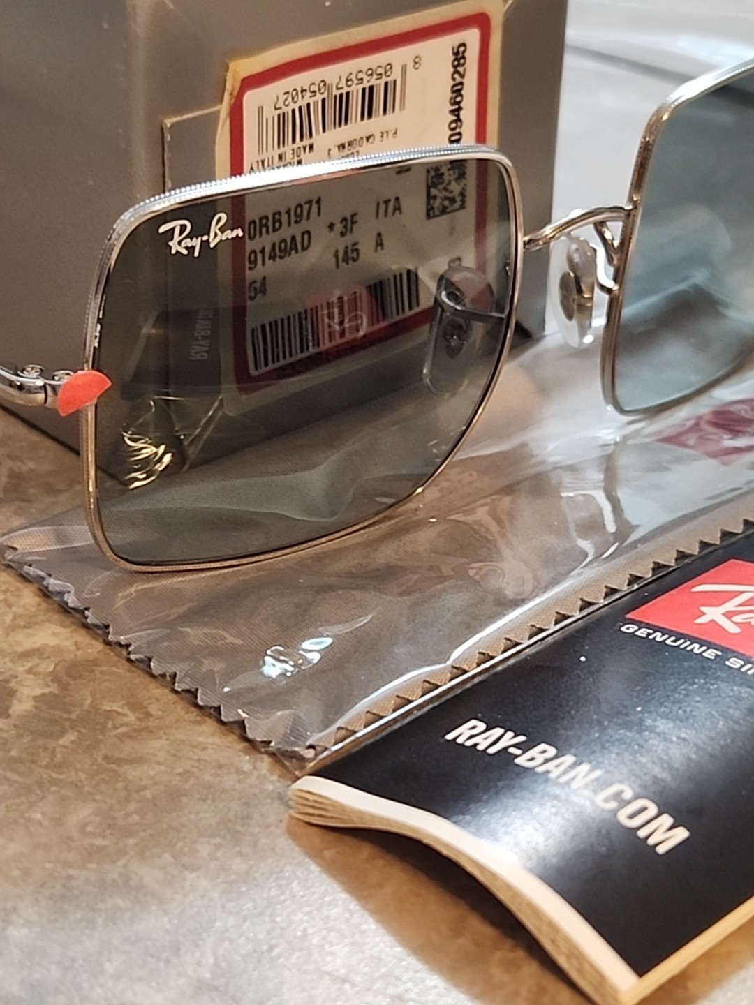🔥 NEW AUTHENTIC RAY BAN SQUARE RB 1971 9149/AD SUNGLASSES SIZE:54-19-145