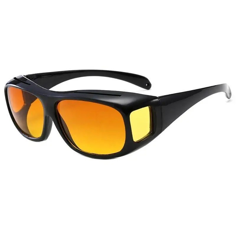 Night Vision Pro Driving Glasses Anti-Glare Polarized Wear Over Yellow Lens A