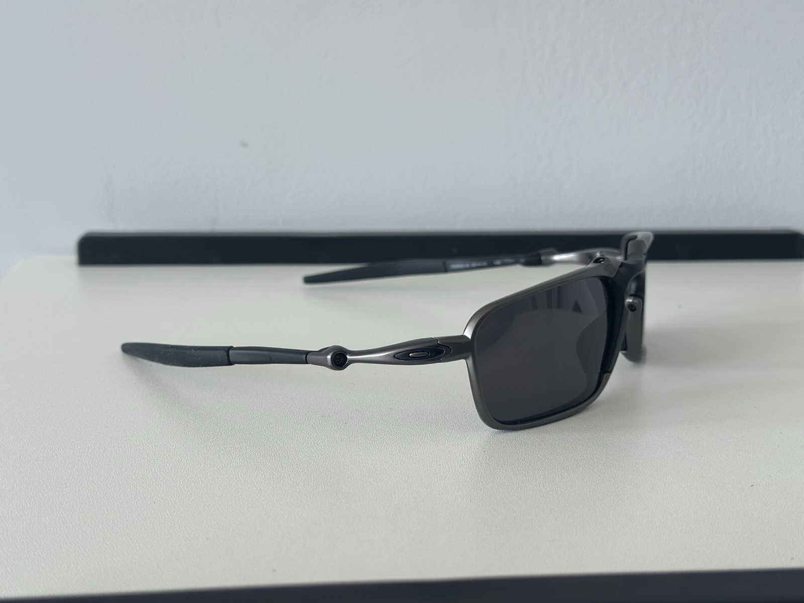 Oakley Badman Sunglasses Metal Frame Black Lens Polarized Made In USA