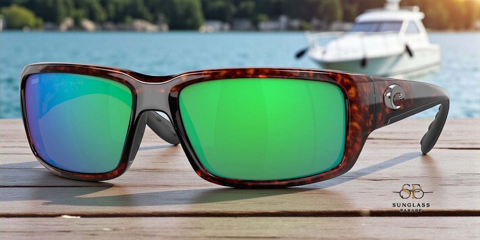 COSTA DEL MAR 6S9006 15 Fantail Tortoise Green Mirror 59 mm Men’s Sunglasses