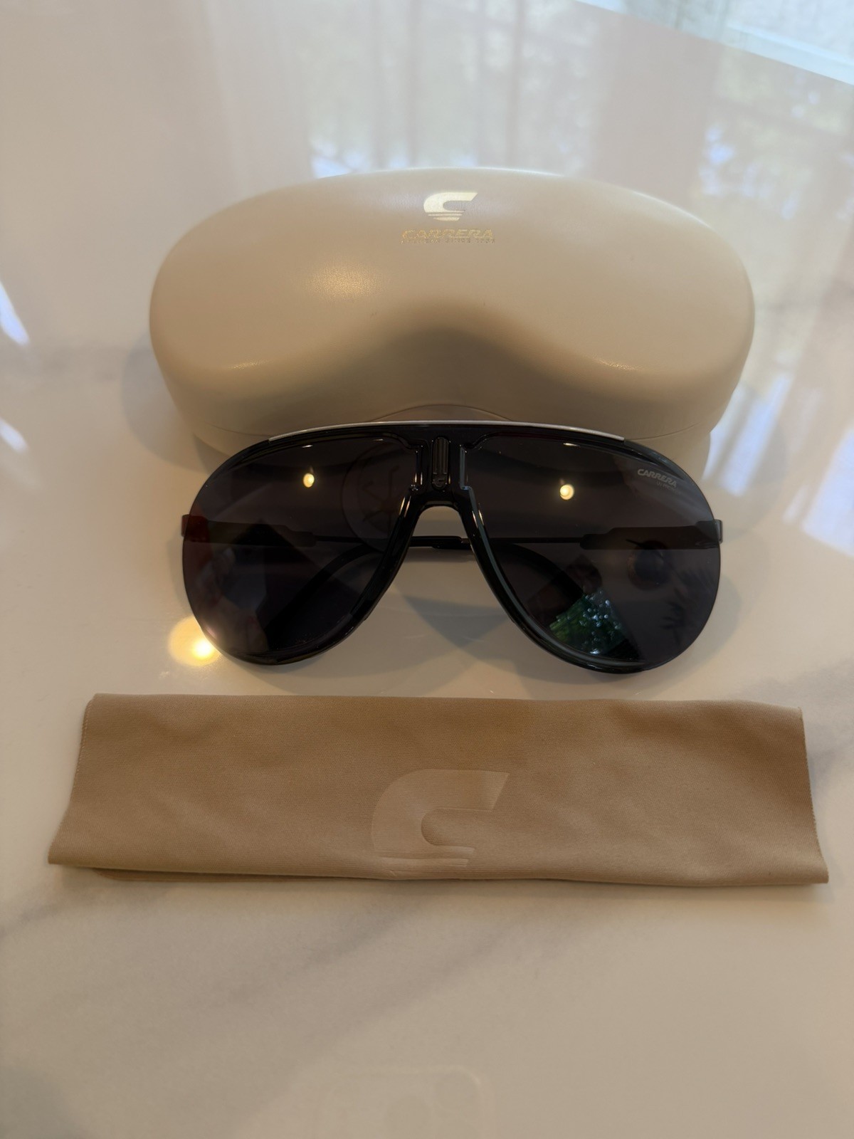 Carrera Speedchampion 8072K Shield Sunglasses Black Gray Lens w/Case #160