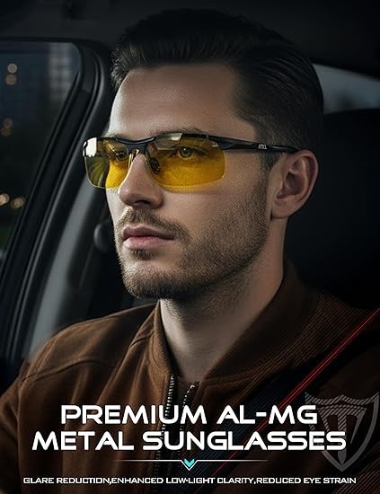ATTCL Polarized Sunglasses Men Sports: UV Protection Anti Glare Night Driving