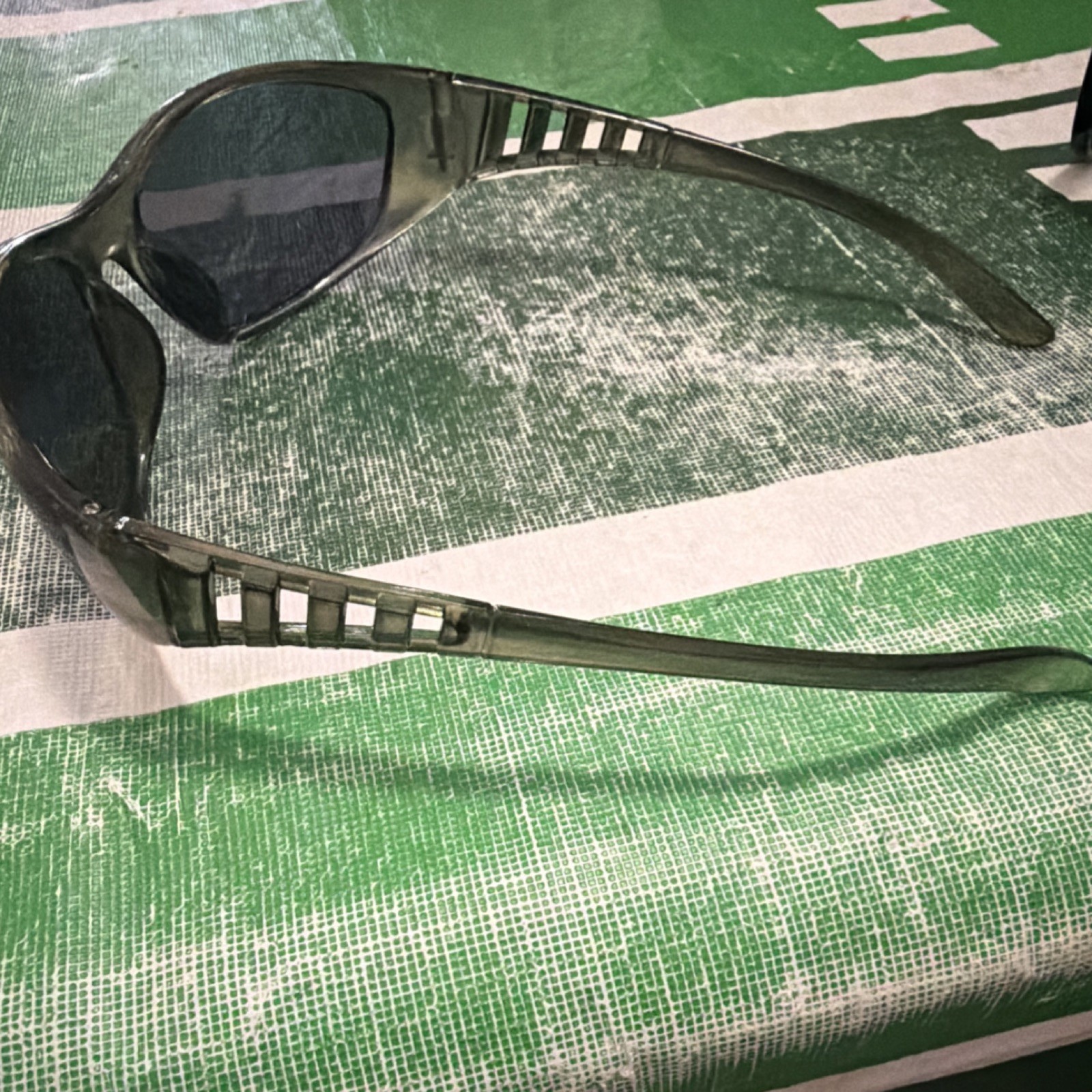 Lightweight Wrap Sunglasses Gray Plastic Frame Gray Tinted Lens Men