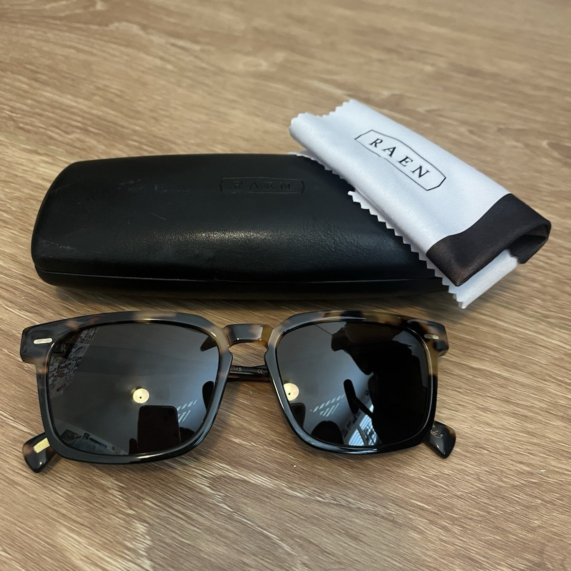 RAEN Adin Square Sunglasses Acetate Tortoise Shell Brown Gradient Lens 145