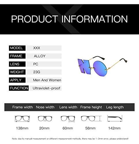 Letter Party Rimless Irregular Design Sunglasses For Men/Women Streetwear