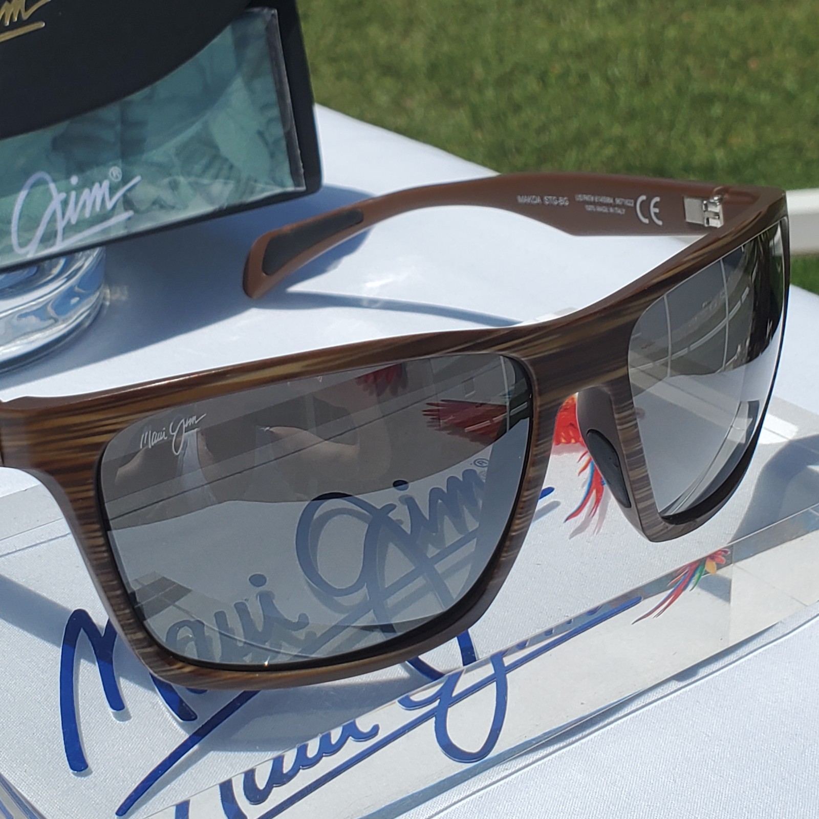 **NEW WRAPS** Maui Jim “MAKOA” 804-25W Matte Brown Woodgrain Frames/Grey Lenses!