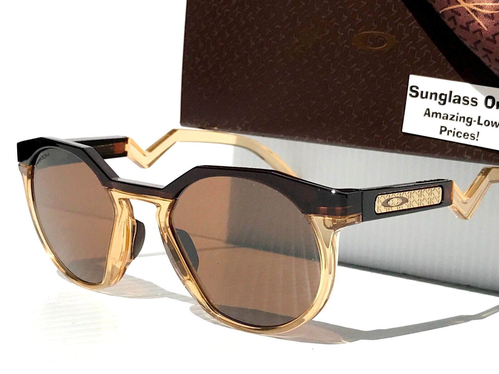 NEW Oakley HSTN Dark Amber Light Curry PRIZM Tungsten Lens Sunglass 9242-07