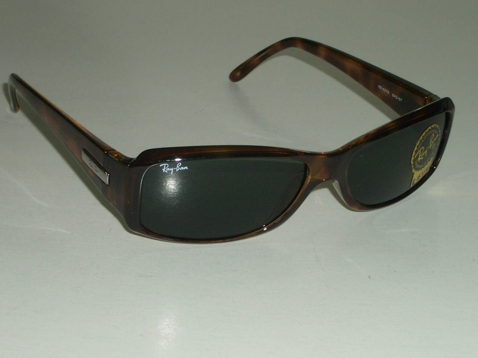 RAY BAN RB4078 642/57 SLEEK G15 CRYSTAL SLEEK SHINY TORTOISE SUNGLASSES NEW