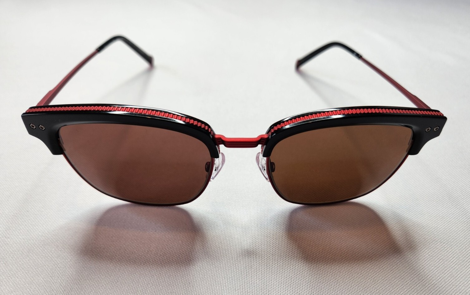 MOREL FRANCE PARKER NR19 METAL BLACK/RED SUNGLASSES w POLARIZED LENS