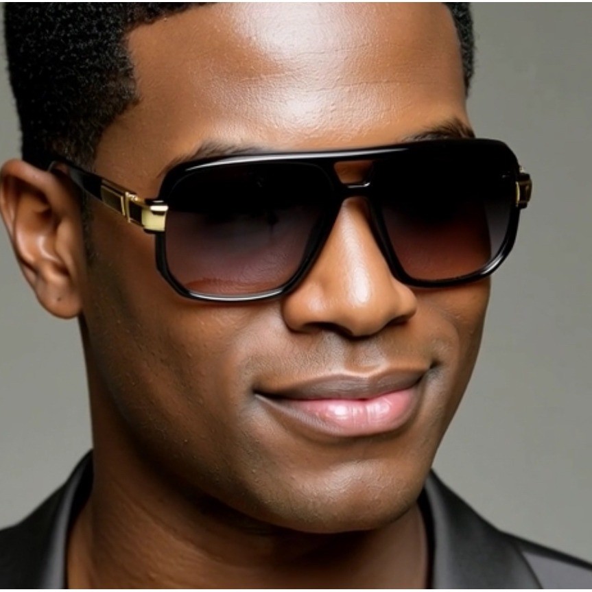 Men Sunglasses Black Lens Designer Shades Fashion Classic Hip Hop Rapper Square