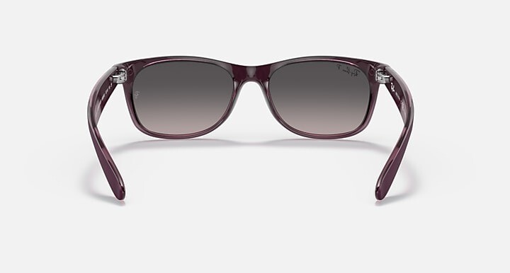 Ray Ban New Wayfarer RB2132 6606M3 58-18 Matte Transparent Violet Grey Polarized