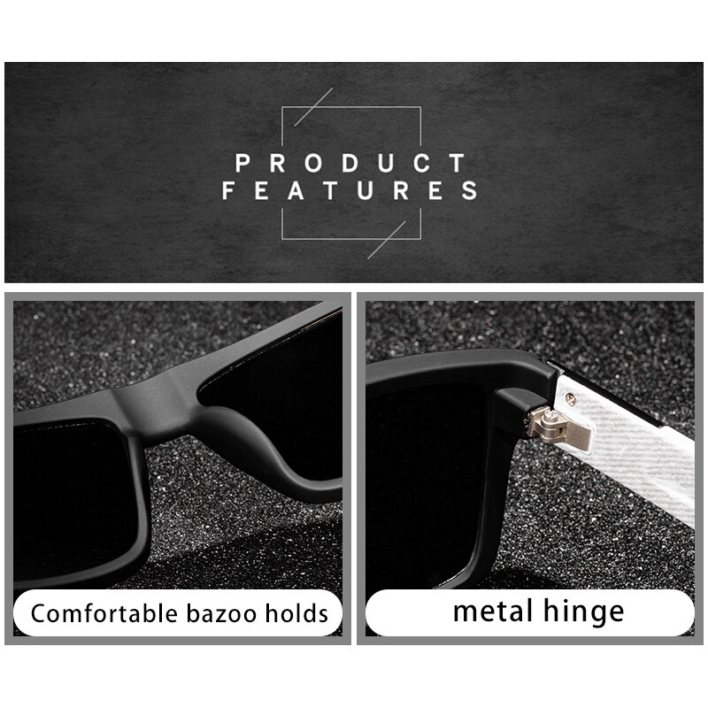 Square Polarized Sunglasses UV Protection Men Outdoor Sports Driving Sun Glasses