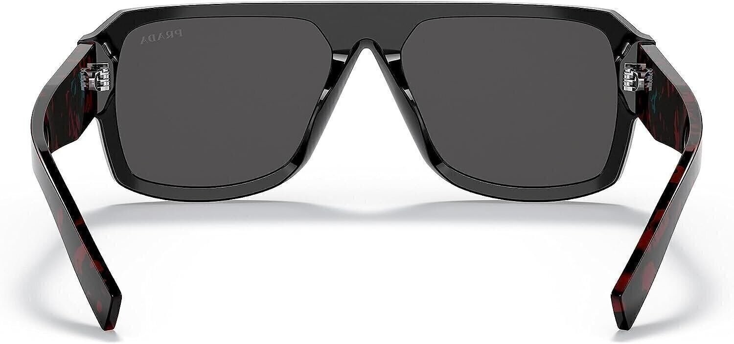 Prada PR 22YS 1AB5S0 Black Plastic Aviator Sunglasses Grey Lens