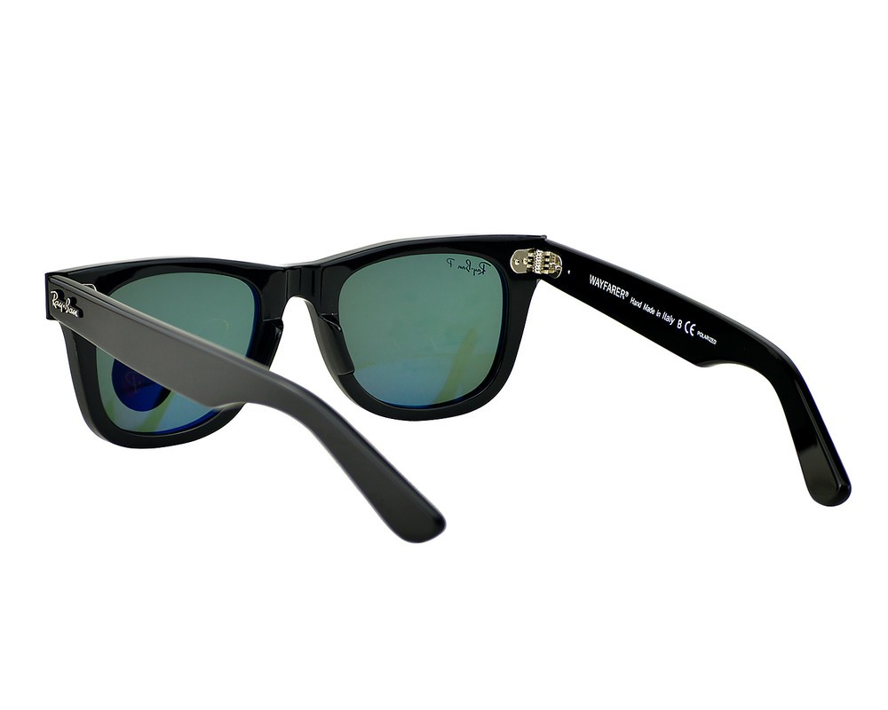Ray-Ban RB2140 Original Wayfarer Black Frame Polarized Green Lenses 50mm Unisex