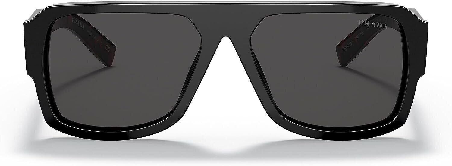 Prada PR 22YS 1AB5S0 Black Plastic Aviator Sunglasses Grey Lens