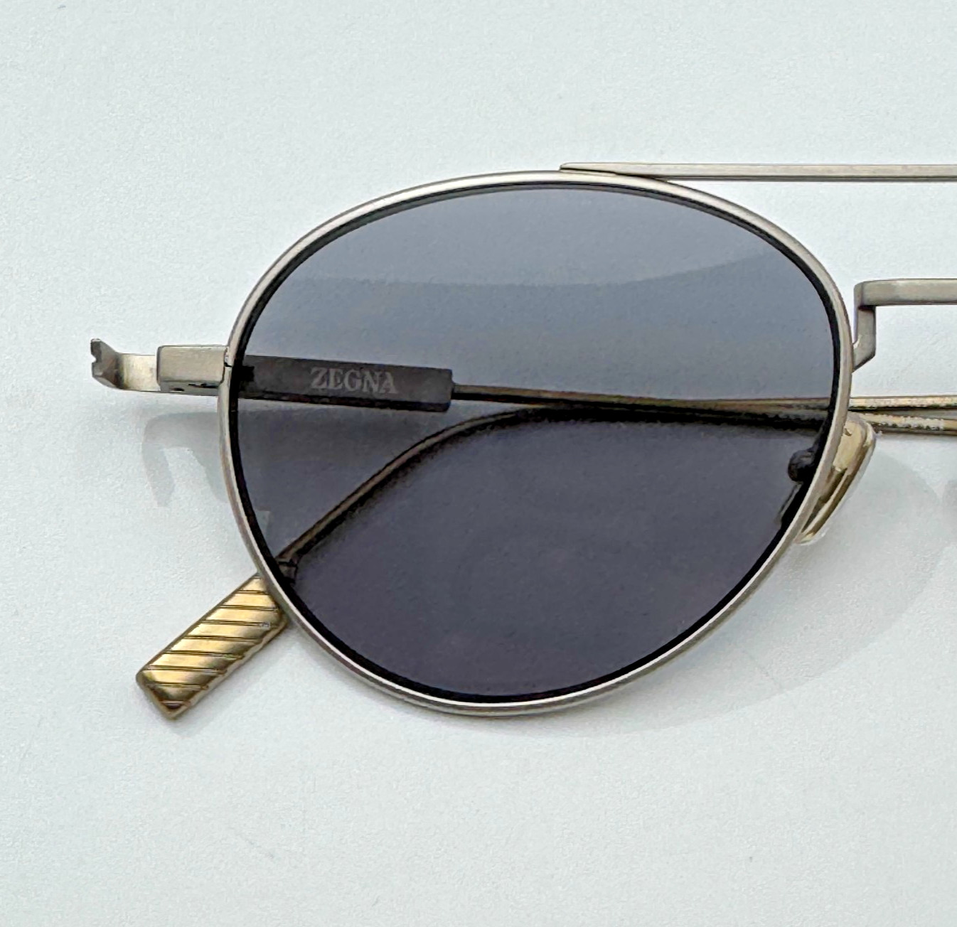 Ermenegildo Zegna Sunglasses EZ0288 17A Palladium Frame Gray Lens 55-17-150 New