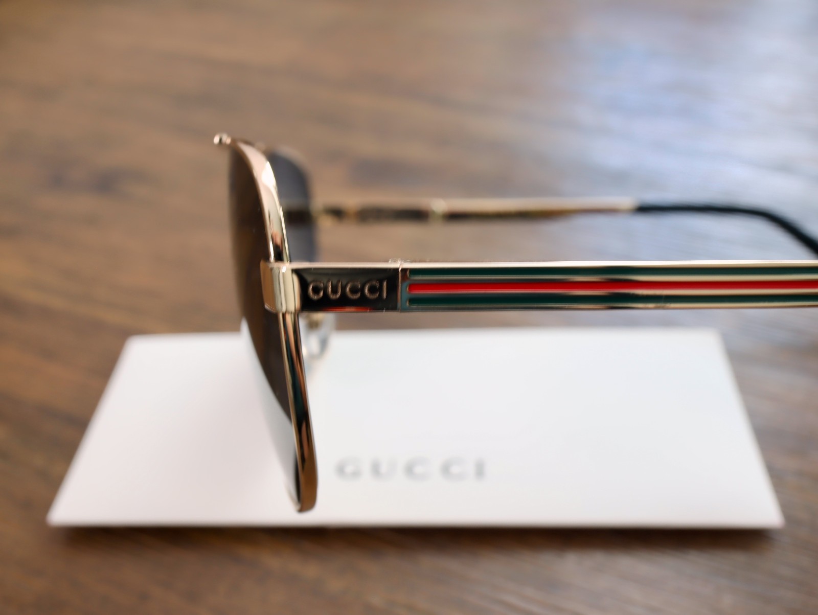 Gucci GG1223S 002 60mm Aviator Sunglasses in Gold/Gray Lens