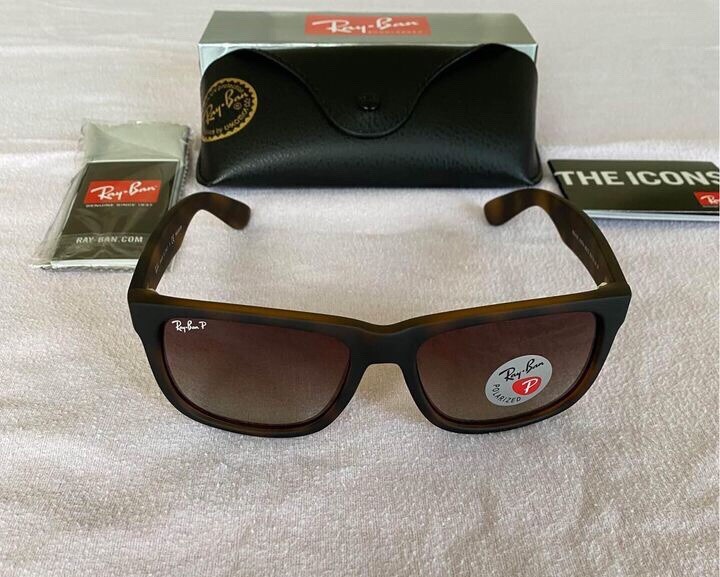 New Ray-Ban Justin RB4165 Tortoise Matte / Brown Gradient  Sunglasses