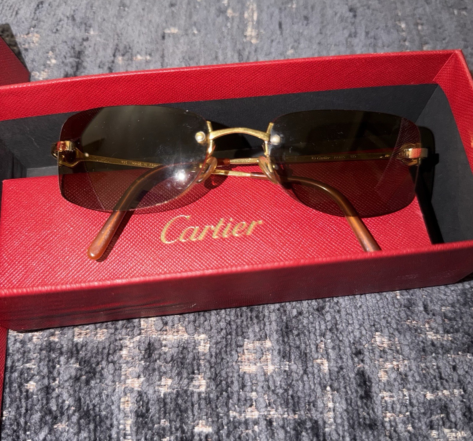 Premiere De CARTIER: 3383476. 135mm. Gold Frame With Tortoiseshell Acetate