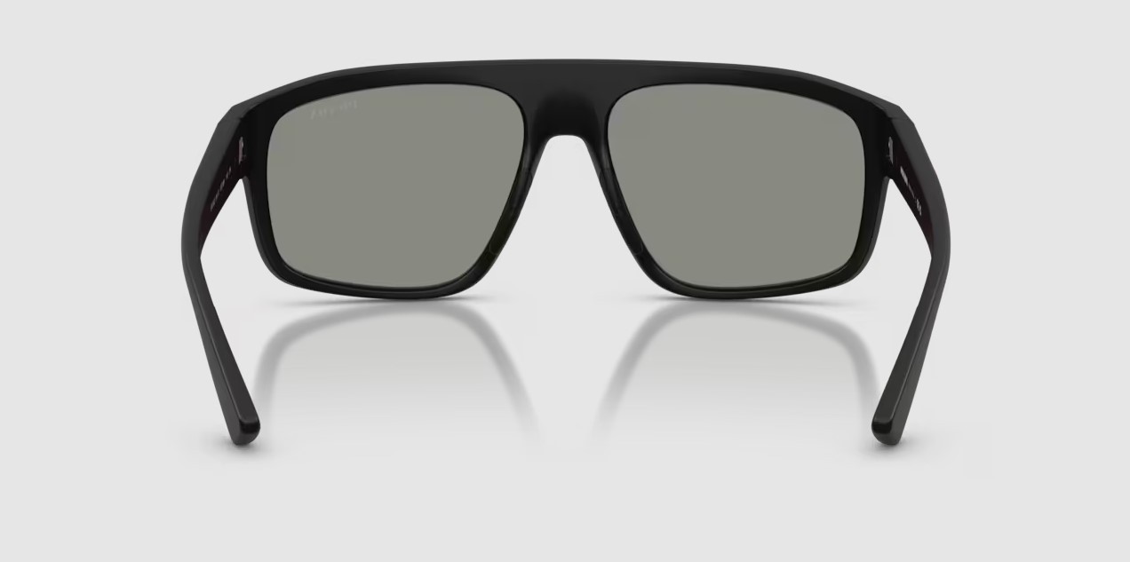 PRADA PS B02S 1BO08F Matte Black Dark Grey Mirror Blue Red 59mm Men’s Sunglasses