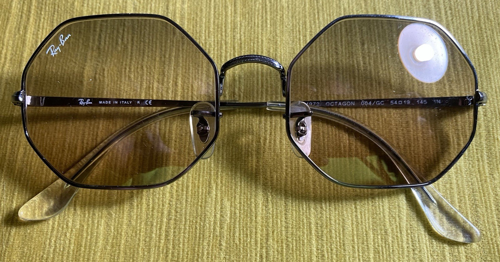 Ray-Ban RB1972 Octagon Geometric Sunglasses Black Metal Brown Gradient 145mm