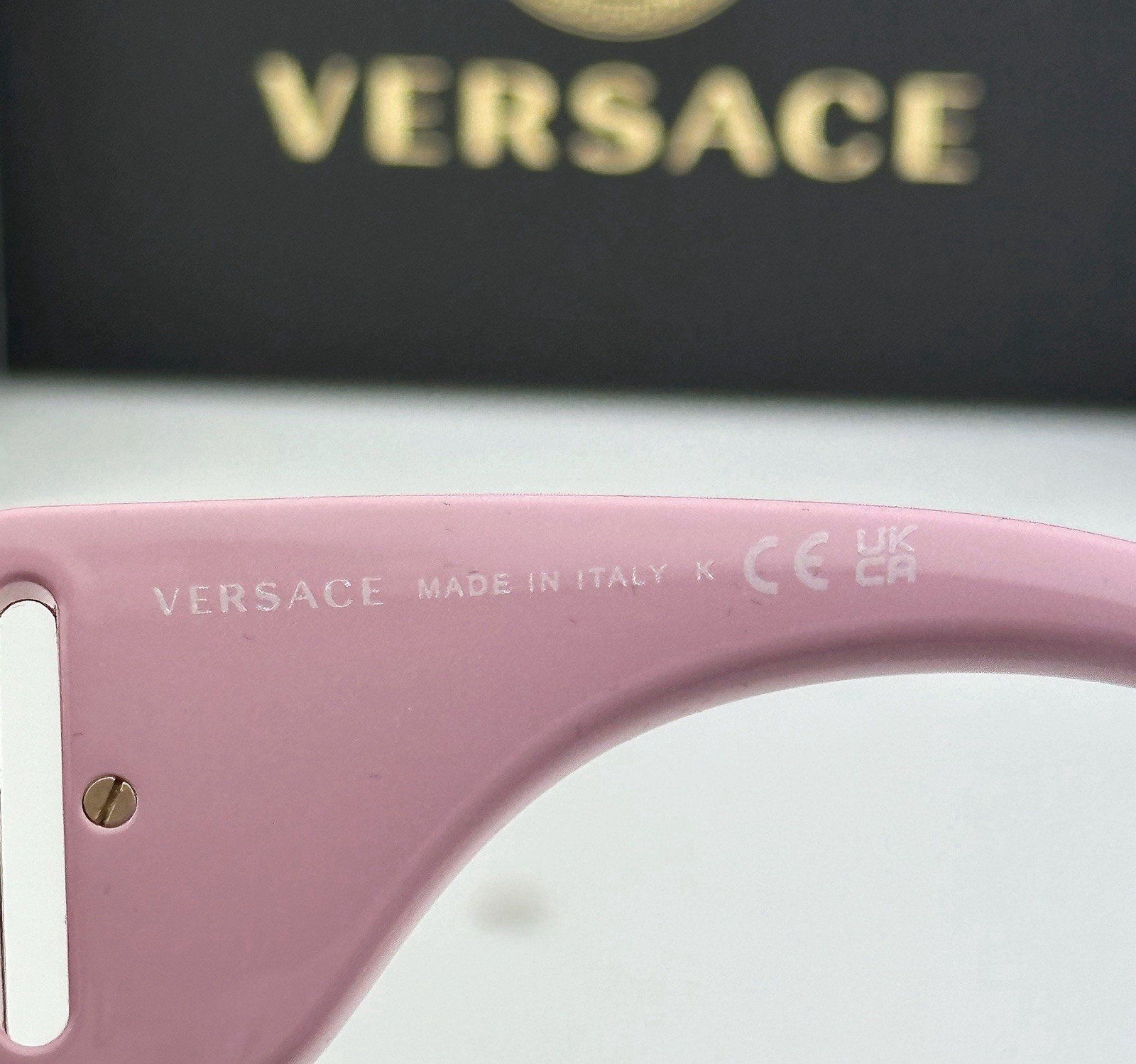 Versace VE4425U 5440/87 Medusa Geometric Sunglasses Pink Frame Gray Lens 53 NEW