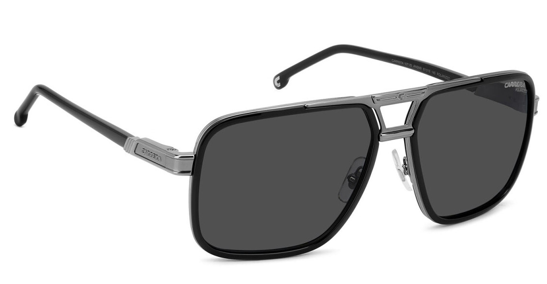 Carrera 1070/S ANS M9Black Ruthenium/Grey Polarized Rectangular Men’s Sunglasses
