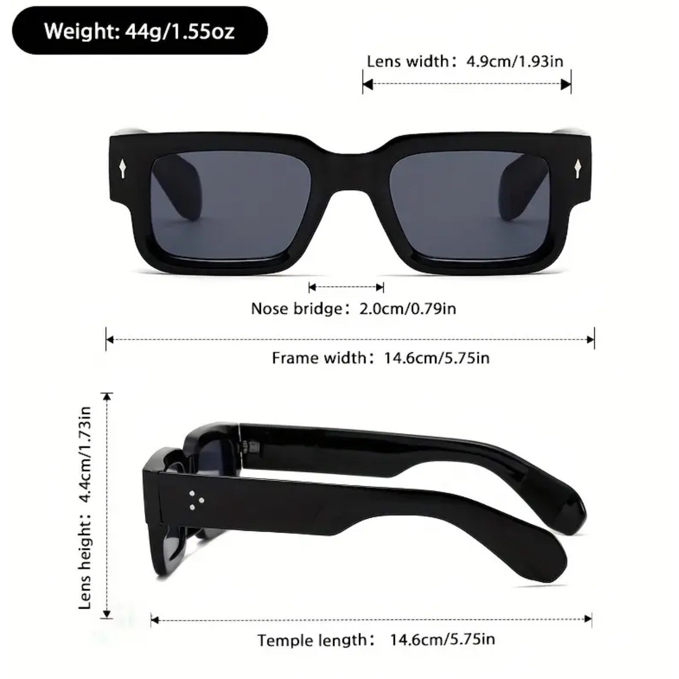 Chunky Square Frame Sunglasses Men Fashionable Style Luxury Model Lentes Gafas