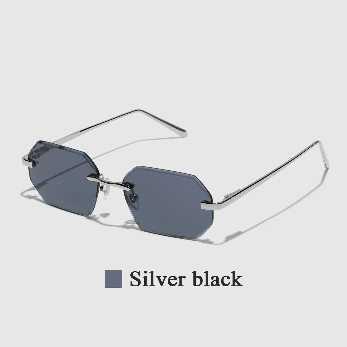 Rimless Sunglasses Diamond Cut Lens Unisex UV400 Metal Casual Wear Style