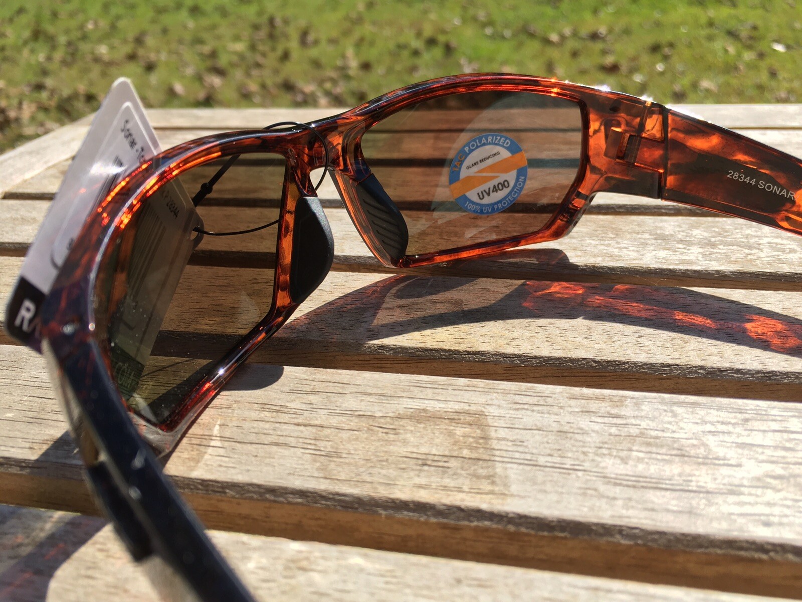 RAZE Sonar Sunglasses Polarized Mirrored Blue Brown Lens Tortoise Shell 28344