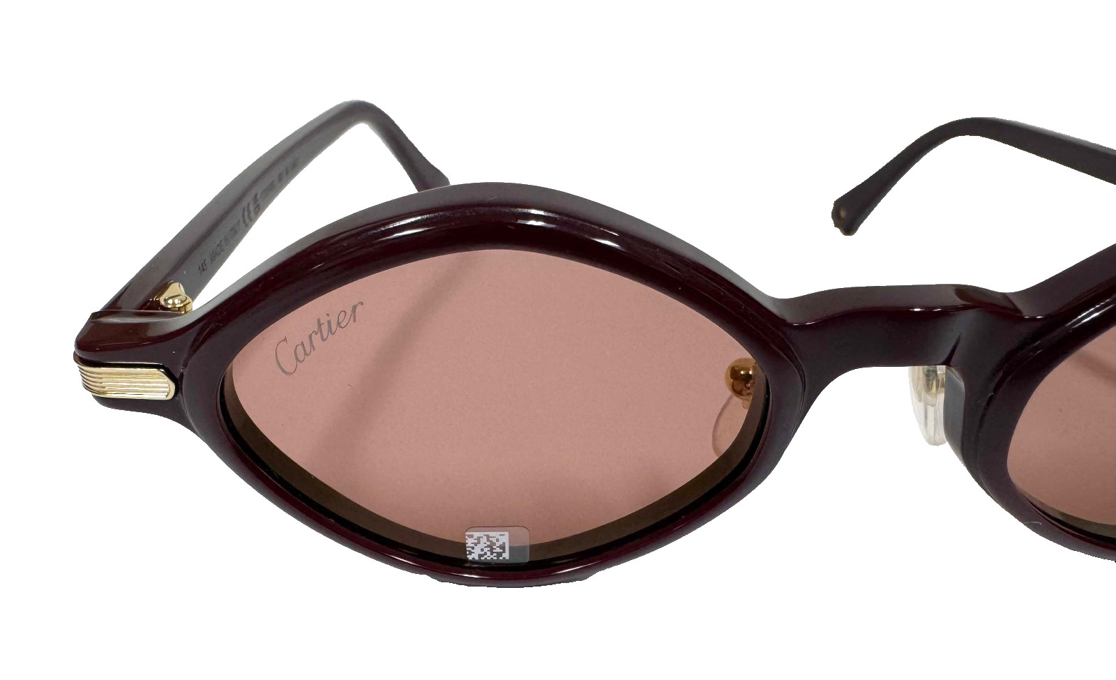 Cartier CT0540S Premiere de Cartier Geometric Sunglasses Burgundy-Gold/Pink lens