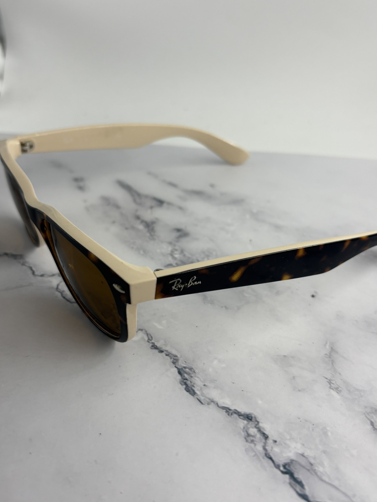 Ray-Ban Wayfarer RB2132 6012 55/18 Sunglasses Orange lenses Pre owned
