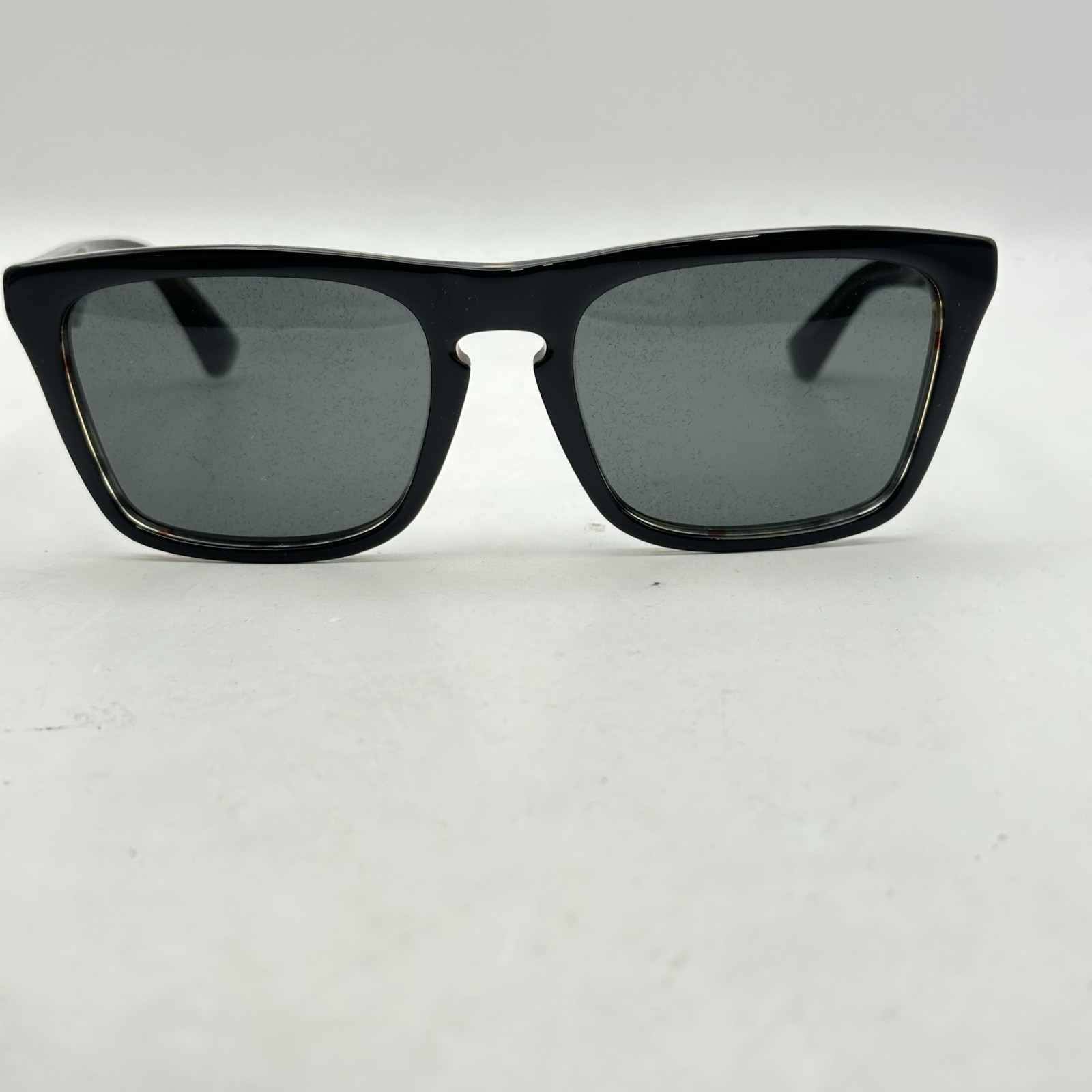 Burberry Mens Square Thick Acetate Full Rim Sunglasses BE4434 Black On Check